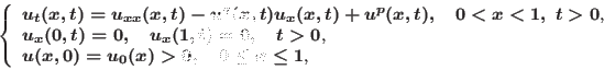 \begin{displaymath}% \\
\left\{ %
\begin{array}{ll}
\hbox{$u_t(x,t)=u_{xx}(x...
..._{0}(x) > 0,\quad 0\leq x \leq 1$,} \\
\end{array}%
\right. \end{displaymath}